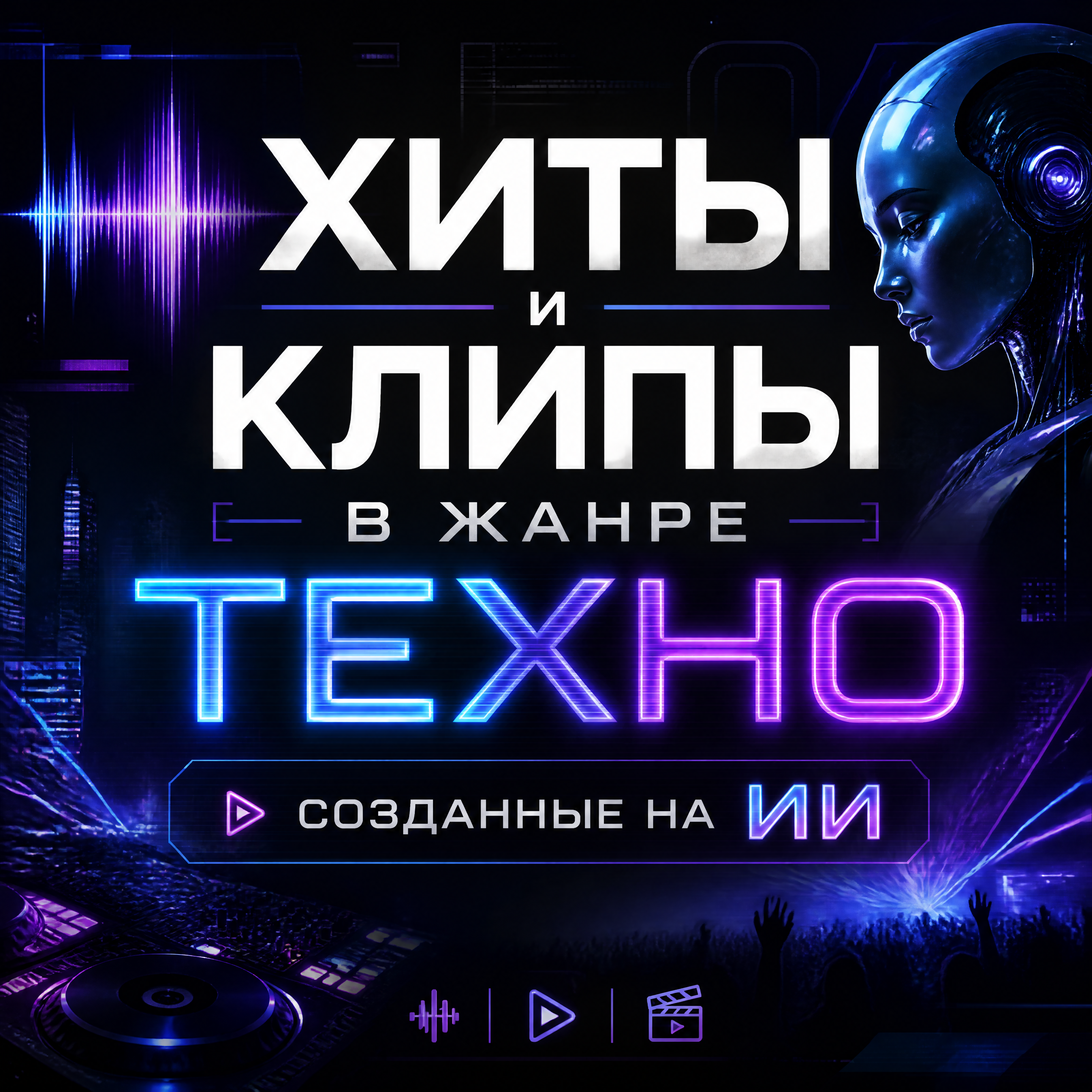 Техно-хиты и клипы, созданные ИИ — слушать и смотреть онлайн